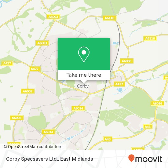 Corby Specsavers Ltd. map