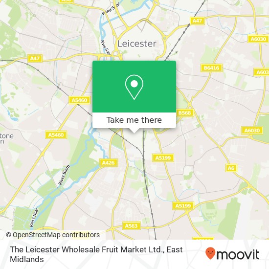 The Leicester Wholesale Fruit Market Ltd. map