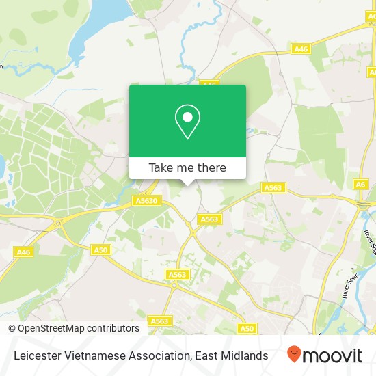 Leicester Vietnamese Association map