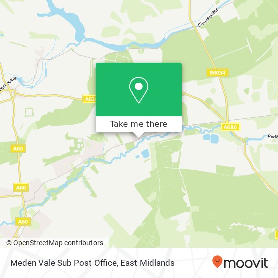 Meden Vale Sub Post Office map