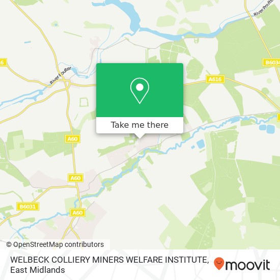 WELBECK COLLIERY MINERS WELFARE INSTITUTE map