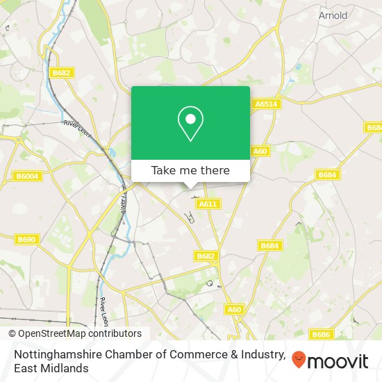 Nottinghamshire Chamber of Commerce & Industry map