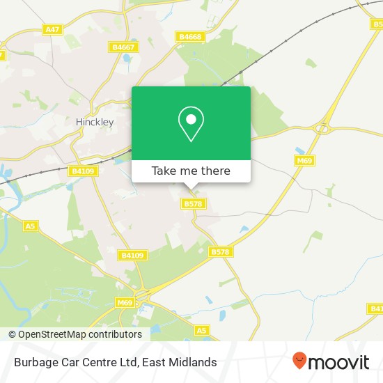 Burbage Car Centre Ltd map