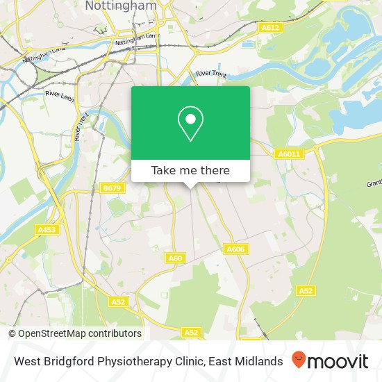 West Bridgford Physiotherapy Clinic map