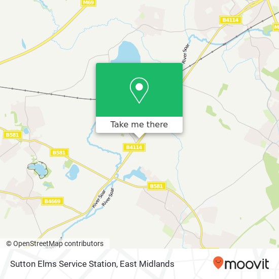 Sutton Elms Service Station map