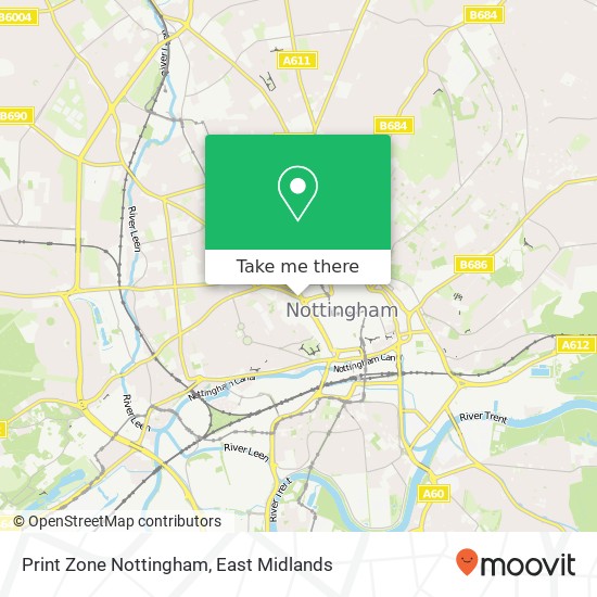 Print Zone Nottingham map