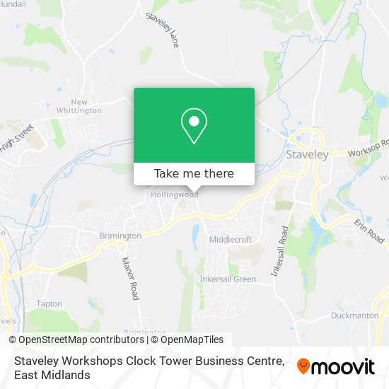 Staveley Workshops Clock Tower Business Centre map