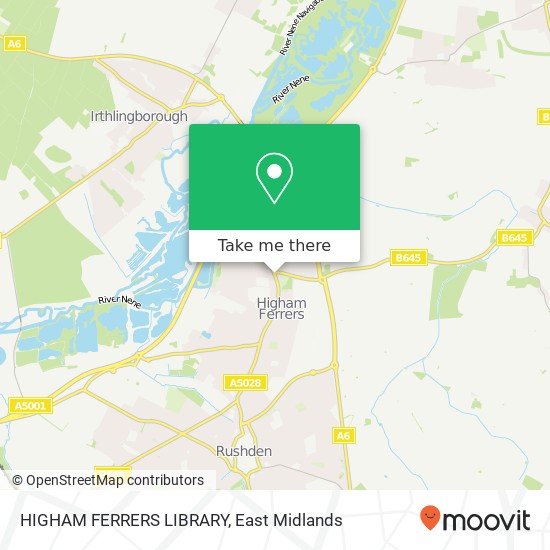 HIGHAM FERRERS LIBRARY map