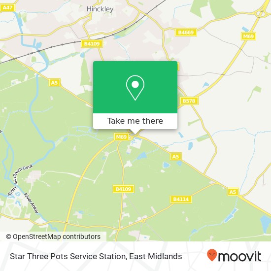 Star Three Pots Service Station map