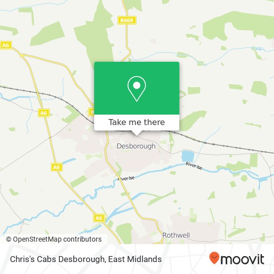 Chris's Cabs Desborough map