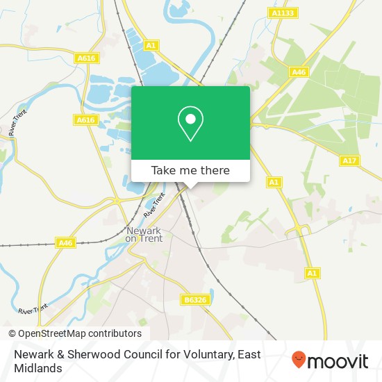 Newark & Sherwood Council for Voluntary map