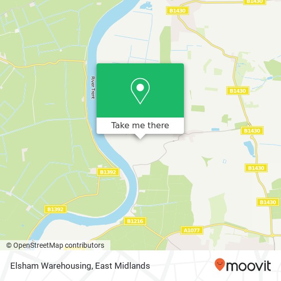 Elsham Warehousing map