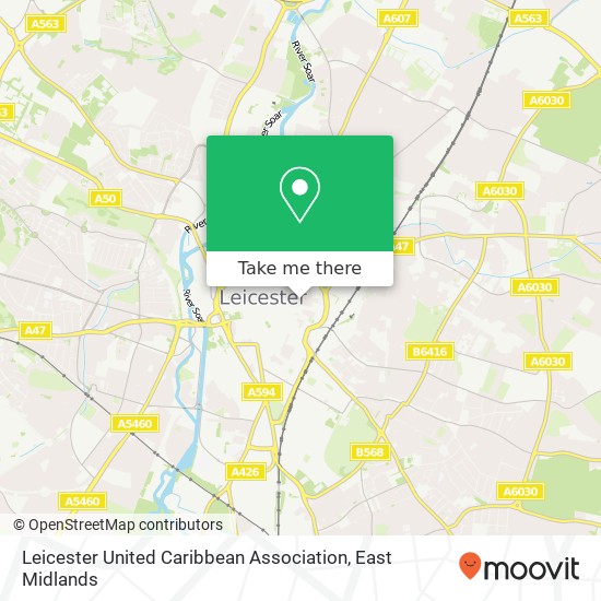 Leicester United Caribbean Association map