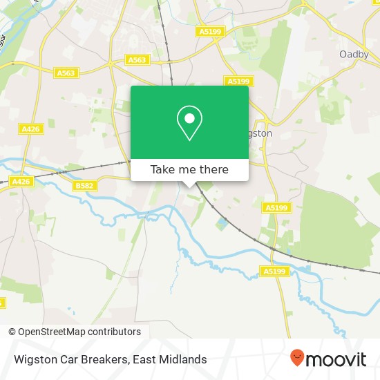 Wigston Car Breakers map