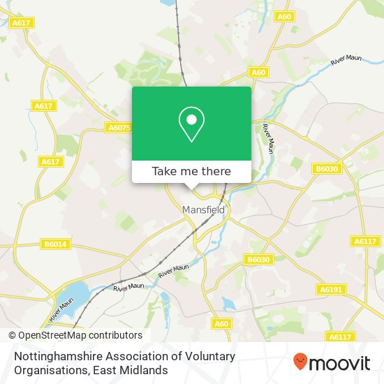 Nottinghamshire Association of Voluntary Organisations map