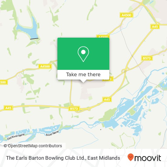 The Earls Barton Bowling Club Ltd. map