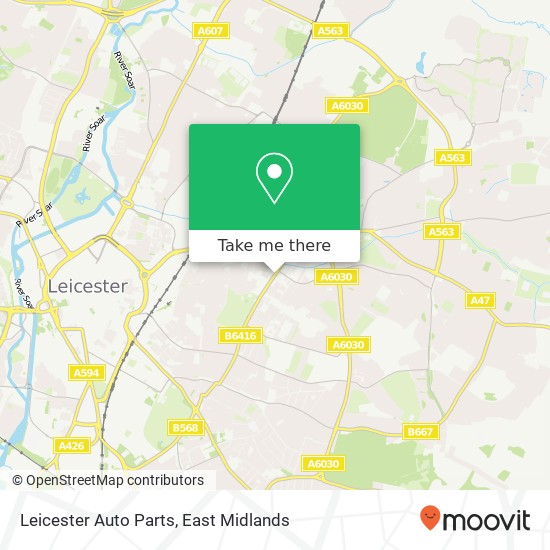 Leicester Auto Parts map