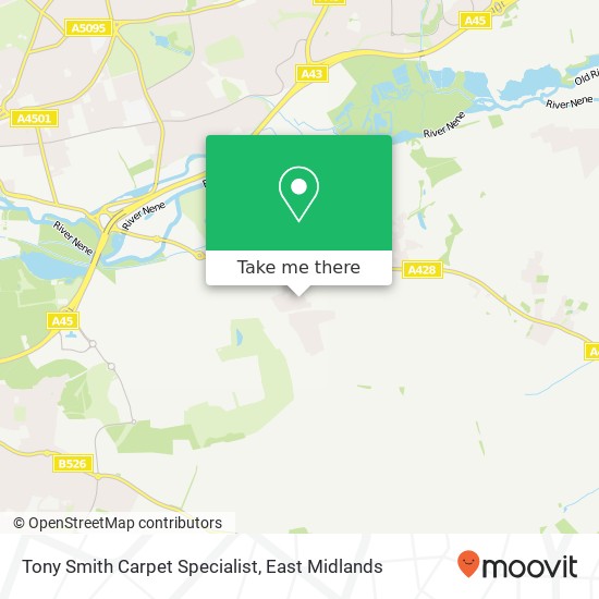 Tony Smith Carpet Specialist map