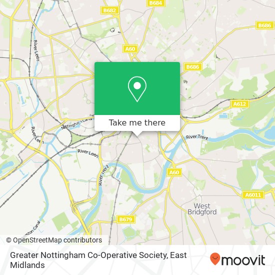Greater Nottingham Co-Operative Society map