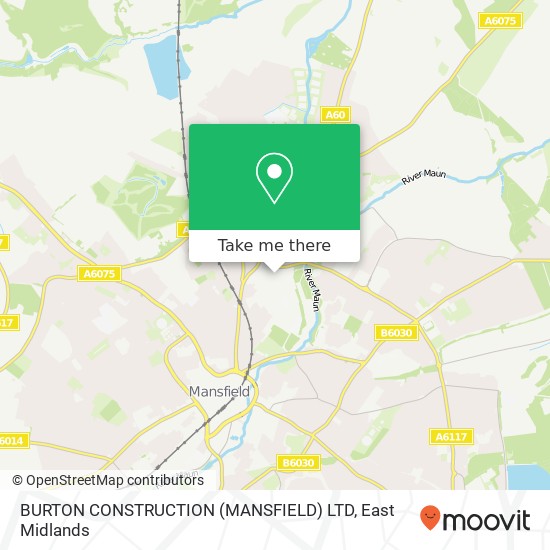 BURTON CONSTRUCTION (MANSFIELD) LTD map