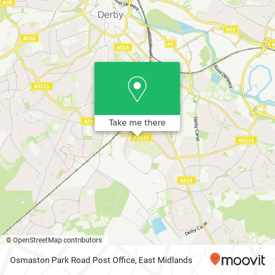 Osmaston Park Road Post Office map