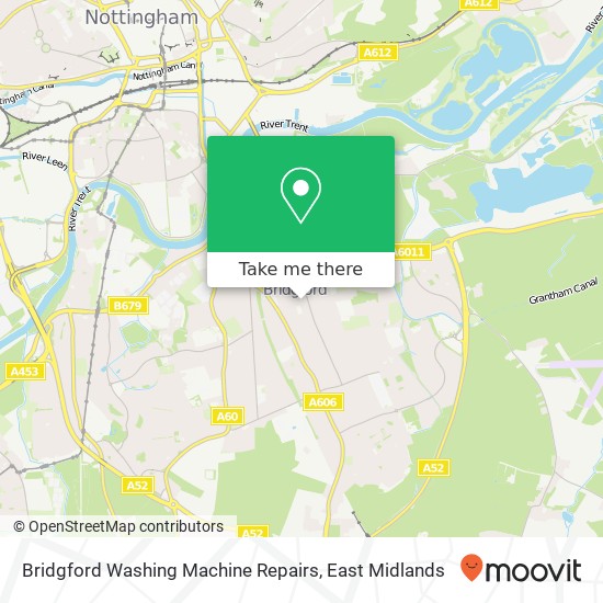 Bridgford Washing Machine Repairs map