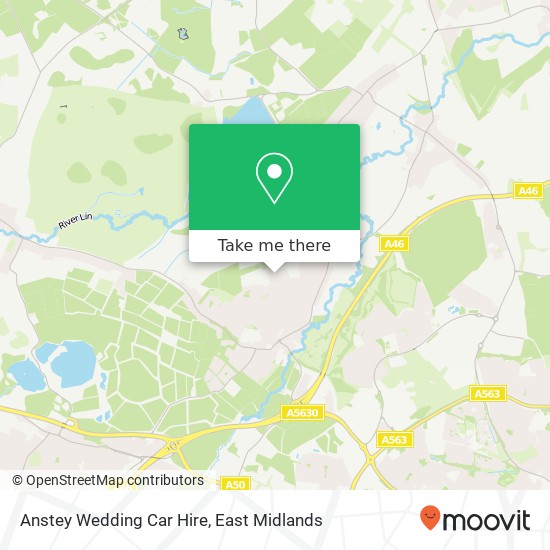 Anstey Wedding Car Hire map