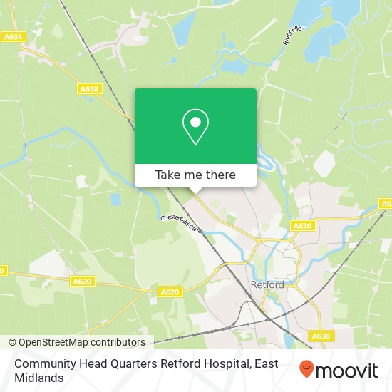 Community Head Quarters Retford Hospital map