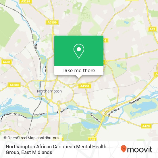 Northampton African Caribbean Mental Health Group map