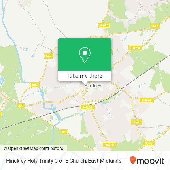 Hinckley Holy Trinity C of E Church map