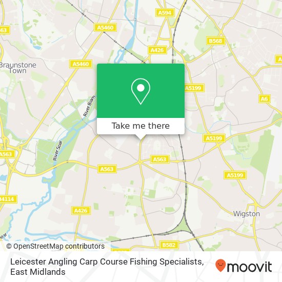 Leicester Angling Carp Course Fishing Specialists map