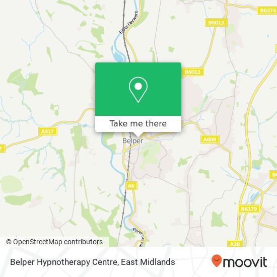 Belper Hypnotherapy Centre map