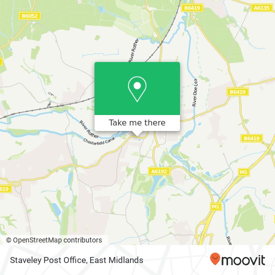Staveley Post Office map