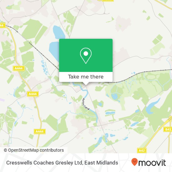 Cresswells Coaches Gresley Ltd map