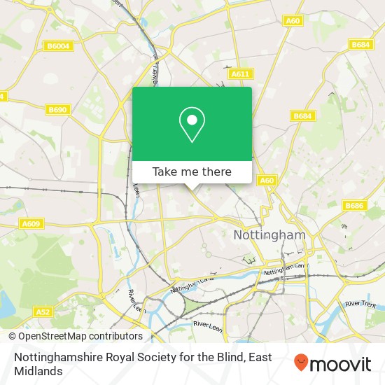 Nottinghamshire Royal Society for the Blind map