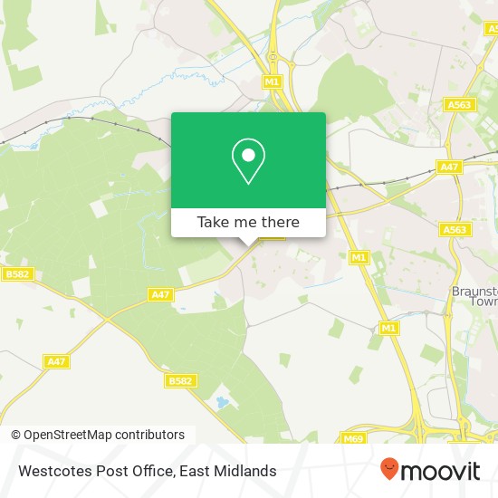Westcotes Post Office map