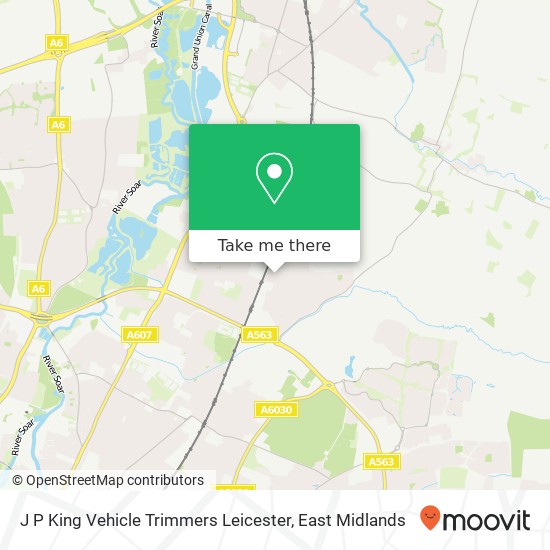 J P King Vehicle Trimmers Leicester map