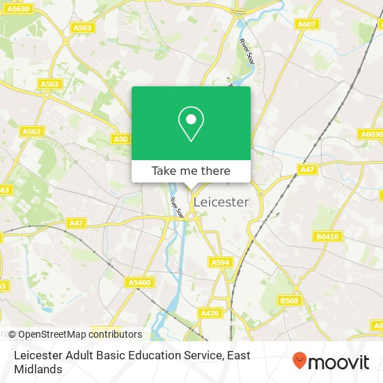 Leicester Adult Basic Education Service map