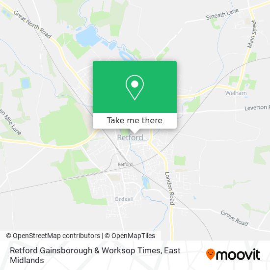 Retford Gainsborough & Worksop Times map