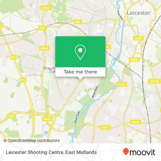 Leicester Shooting Centre map