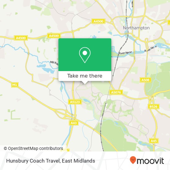 Hunsbury Coach Travel map