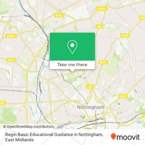 Begin Basic Educational Guidance in Nottingham map