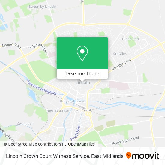 Lincoln Crown Court Witness Service map