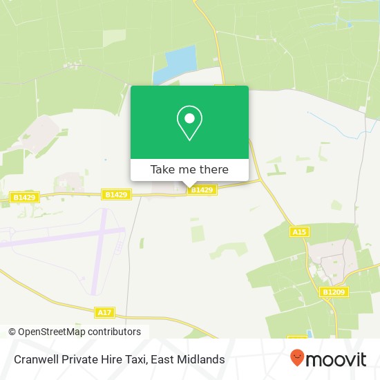 Cranwell Private Hire Taxi map