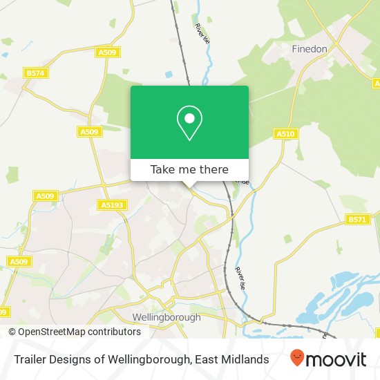 Trailer Designs of Wellingborough map