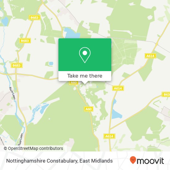 Nottinghamshire Constabulary map