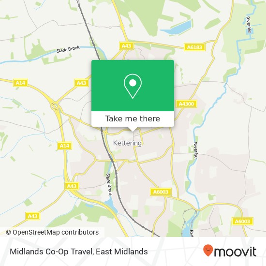 Midlands Co-Op Travel map