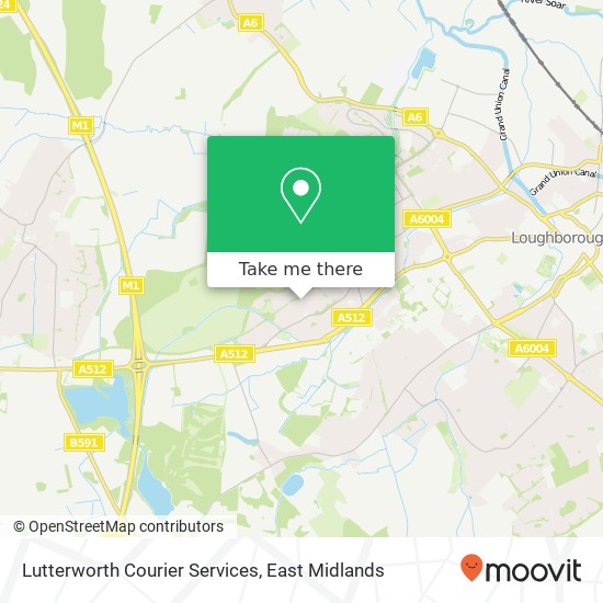Lutterworth Courier Services map