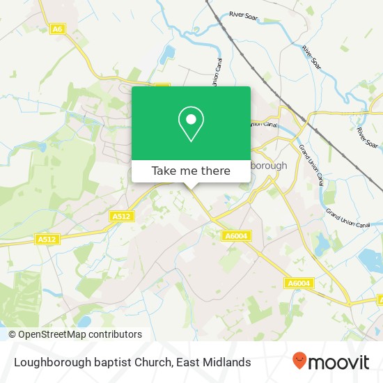 Loughborough baptist Church map