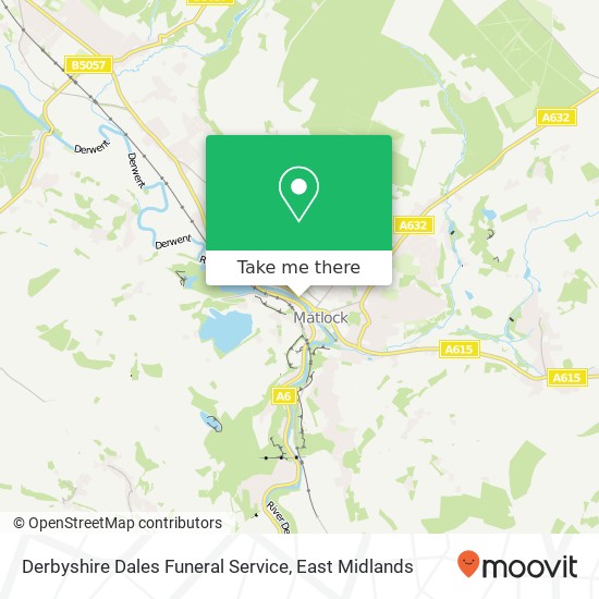 Derbyshire Dales Funeral Service map